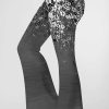 Women'sPlus Size Casual Black Floral Print Hight Waist Bell Bottom Pants