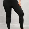 Women'sPlus Size Casual Black High-Elastic Tights Leggings