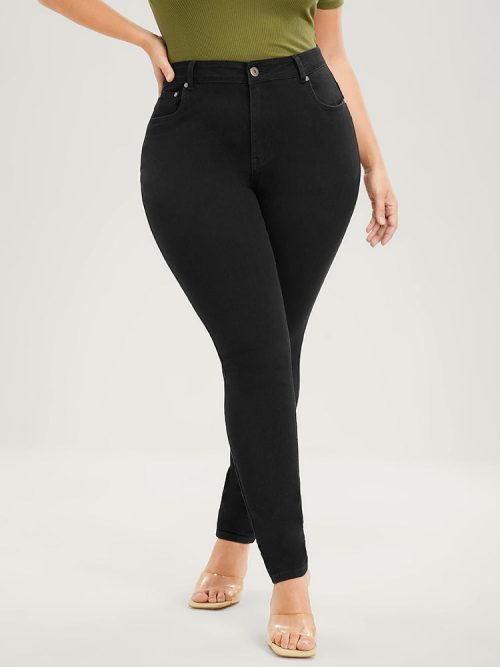 Skinny Very Stretchy High Rise Black Wash Sculpt Waist Jeans