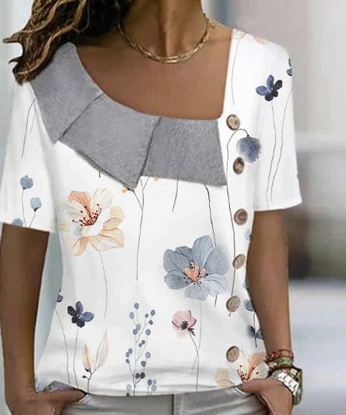 Comfy Short Sleeve Print Top