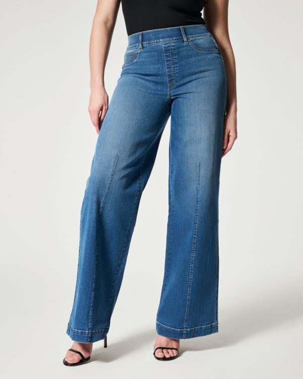 Seamed Front Wide Leg Jeans (Hot Sale)