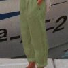 Vacation Casual Loosen Cotton Linen Solid Pants
