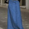 Maxi Daily Plain Casual Denim Skirt