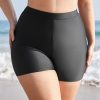 Plain Elastic Waist Swim Shorts