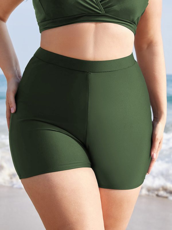 Plain Elastic Waist Swim Shorts