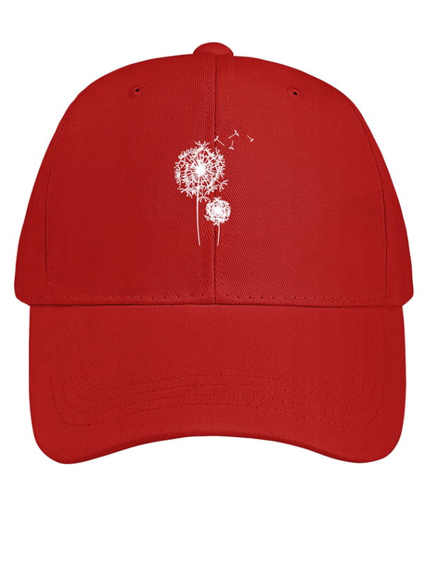 Women's Dandelion Pattern Cotton Fit Adjustable Hat