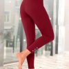 Casual Plain High Waist Cropped Skinny Legging