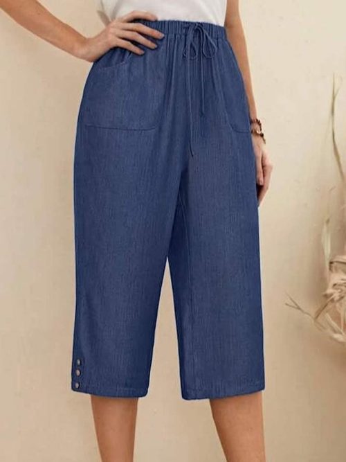 Loose Casual Plain Pants