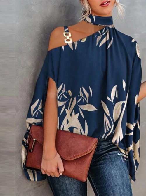 Casual Blue Print Top
