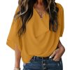 European and American sexy V-neck top T-blood short-sleeved women