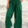 Casual Plain Pockets Linen Pants