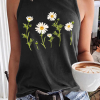 Women's Cute Wildflower Casual Daisy Crew Neck Tank Top