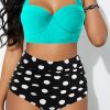Polka Dot Print Halter 2PCS Swimsuit Set