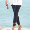 Casual Flower Side Hollow Out Plain Legging
