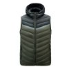 Color-blocked padded vest with a hat, short style, and added cotton.
