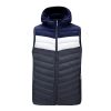 Color-blocked padded vest with a hat, short style, and added cotton.
