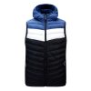 Color-blocked padded vest with a hat, short style, and added cotton.