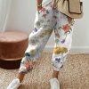 Plus Size Casual Floral Loose Pants