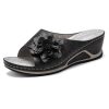 Women's Wedge Heel Fish Mouth Cutout Flower Casual Sandals