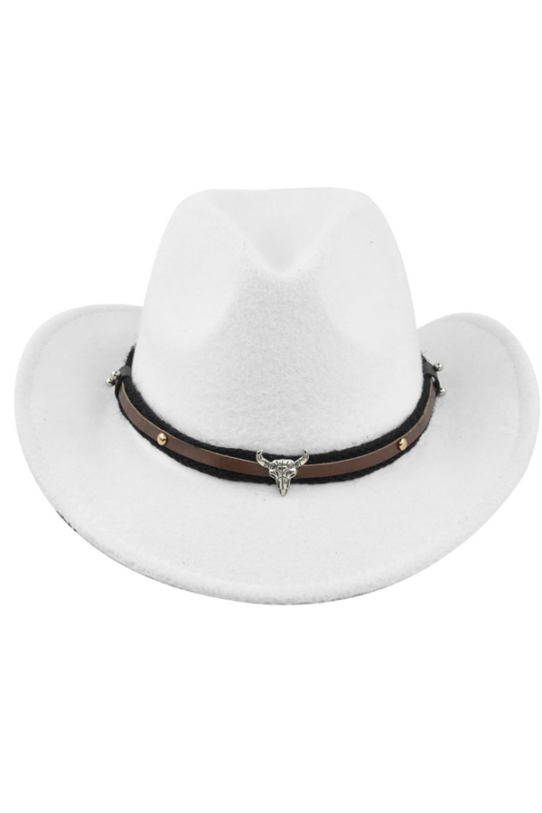 Metal Bull Skull Cowboy Hat