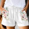 Loose Casual Drawstring Floral Shorts