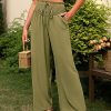 Women's Wide Leg Pants Trousers Black Army Green Navy Blue Casual Daily Casual Daily Side Pockets Wide Leg Full Length Comfort Plain S M L XL 2XL