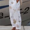 Women's Wide Leg Pants Trousers Faux Linen White Light Green Pink Casual Holiday Weekend Side Pockets Full Length Comfort Floral S M L XL XXL