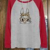 Colorblock Leopard Bunny Print Long Sleeve Top
