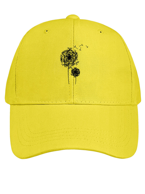 Women's Dandelion Pattern Cotton Fit Adjustable Hat
