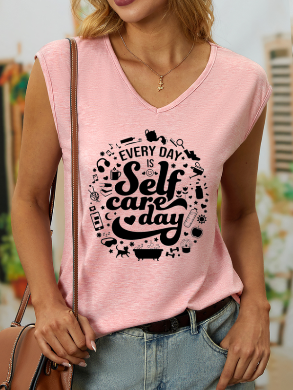 Women’s Every Day Is Self-Care Day Good Vibes Cotton Tank Top
