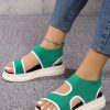 Casual Cut Out Mesh Fabric Slip On Sandals