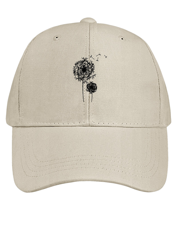 Women's Dandelion Pattern Cotton Fit Adjustable Hat