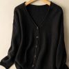 100% Natural Material Knitted Cardigan Women's Literary Retro Loose And Thin Spring And Autumn Sweater Coat In One-Size