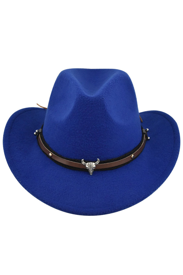 Metal Bull Skull Cowboy Hat