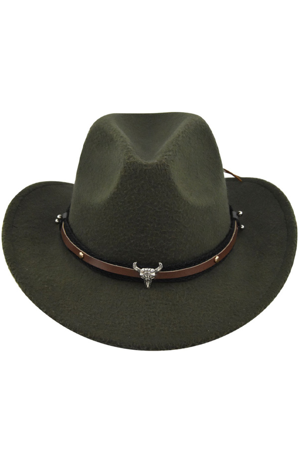 Metal Bull Skull Cowboy Hat