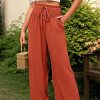 Women's Wide Leg Pants Trousers Black Army Green Navy Blue Casual Daily Casual Daily Side Pockets Wide Leg Full Length Comfort Plain S M L XL 2XL
