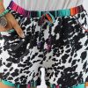 Women's Wide Leg Shorts Casual Shorts Black White Yellow Beach Wear Casual Holiday Vacation Weekend Side Pockets Print Micro-elastic Short Comfort Graphic S M L XL 2XL