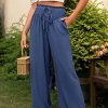 Women's Wide Leg Pants Trousers Black Army Green Navy Blue Casual Daily Casual Daily Side Pockets Wide Leg Full Length Comfort Plain S M L XL 2XL