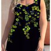 Women's Plus Size Tops Tank Top Floral Print Sleeveless Strap Streetwear Preppy Daily Going out Polyester Spring Summer Green Blue