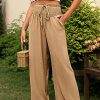 Women's Wide Leg Pants Trousers Black Army Green Navy Blue Casual Daily Casual Daily Side Pockets Wide Leg Full Length Comfort Plain S M L XL 2XL