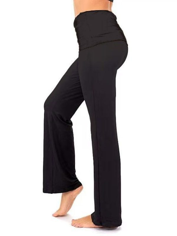 Women's Wide Leg Flared Pants Pants Trousers Black Pink Red Fashion Casual Daily Wide Leg Full Length Comfort Plain S M L XL