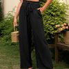 Women's Wide Leg Pants Trousers Black Army Green Navy Blue Casual Daily Casual Daily Side Pockets Wide Leg Full Length Comfort Plain S M L XL 2XL
