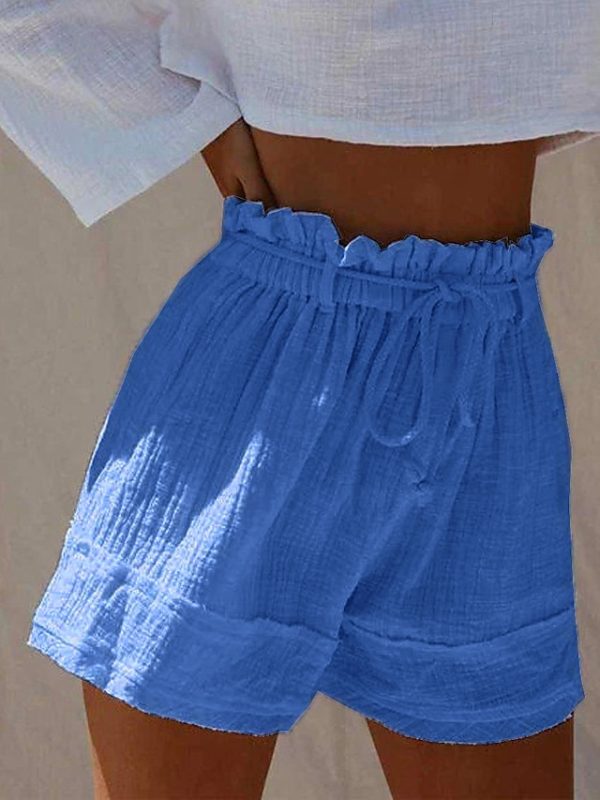 Women's Wide Leg Shorts Faux Linen White Red Blue Fashion Casual Daily Wide Leg Short Comfort Plain S M L XL 2XL